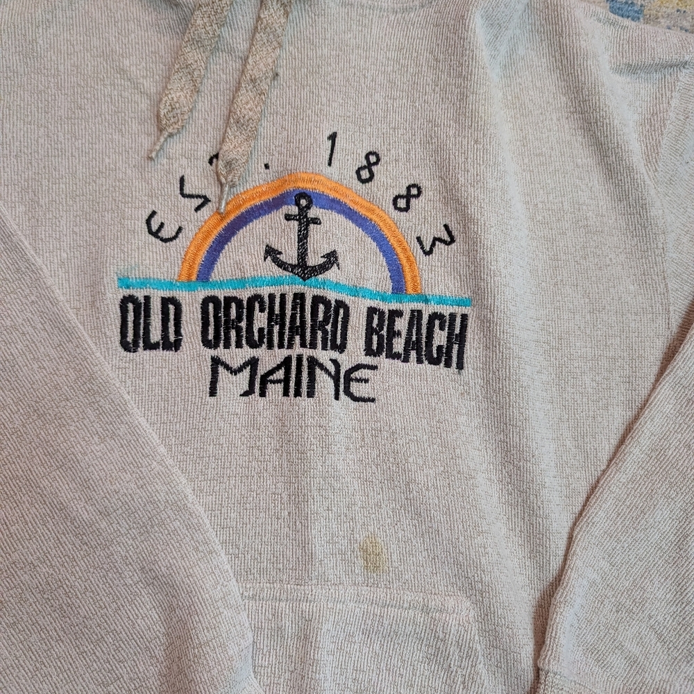Old Orchard Beach Maine Beige Hoodie - Picture 2 of 3
